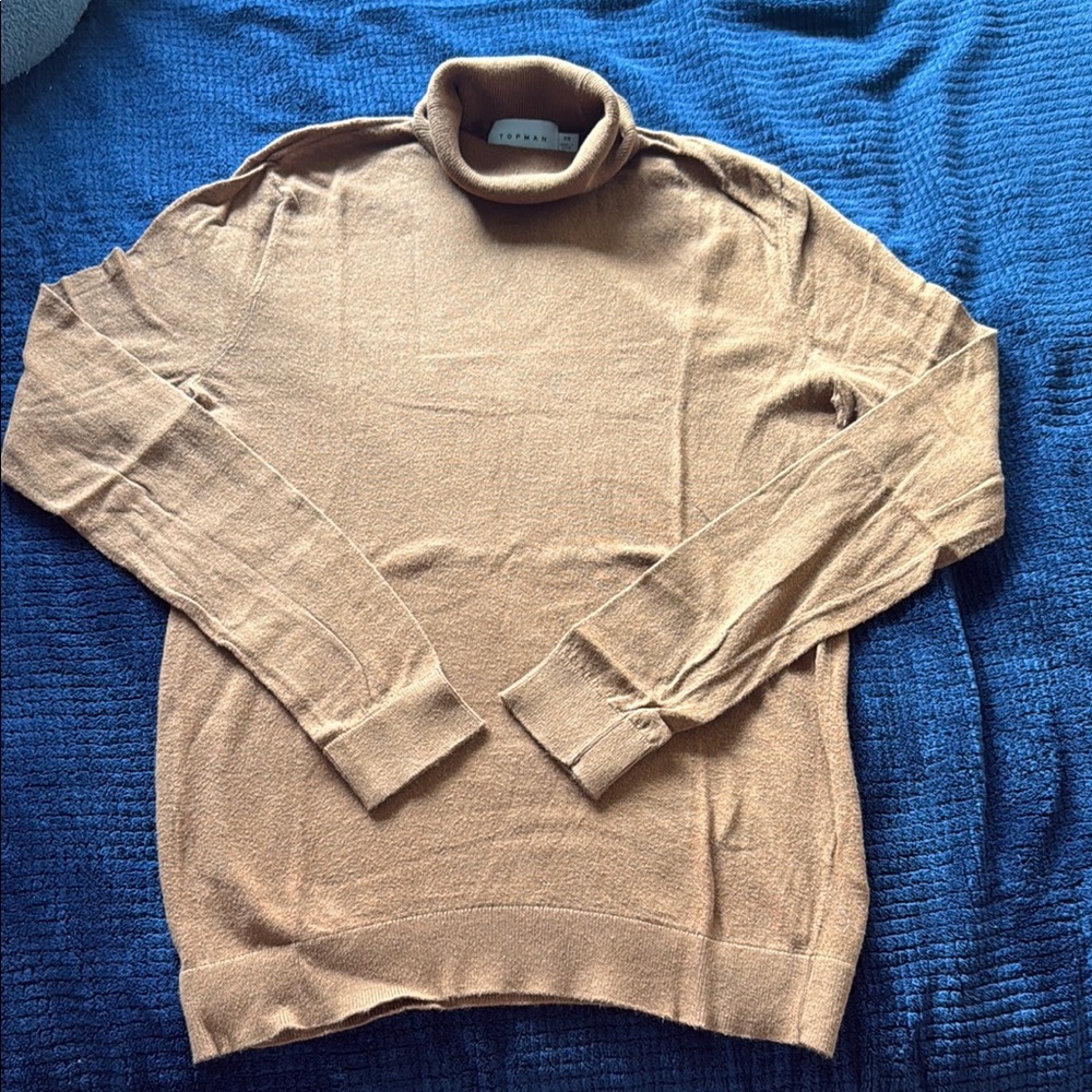 Topman Brown Turtleneck Sweater Extra Small XS